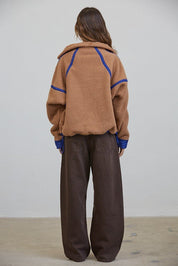 Ski Lodge Contrast Seam Half-Zip Sherpa - Westly