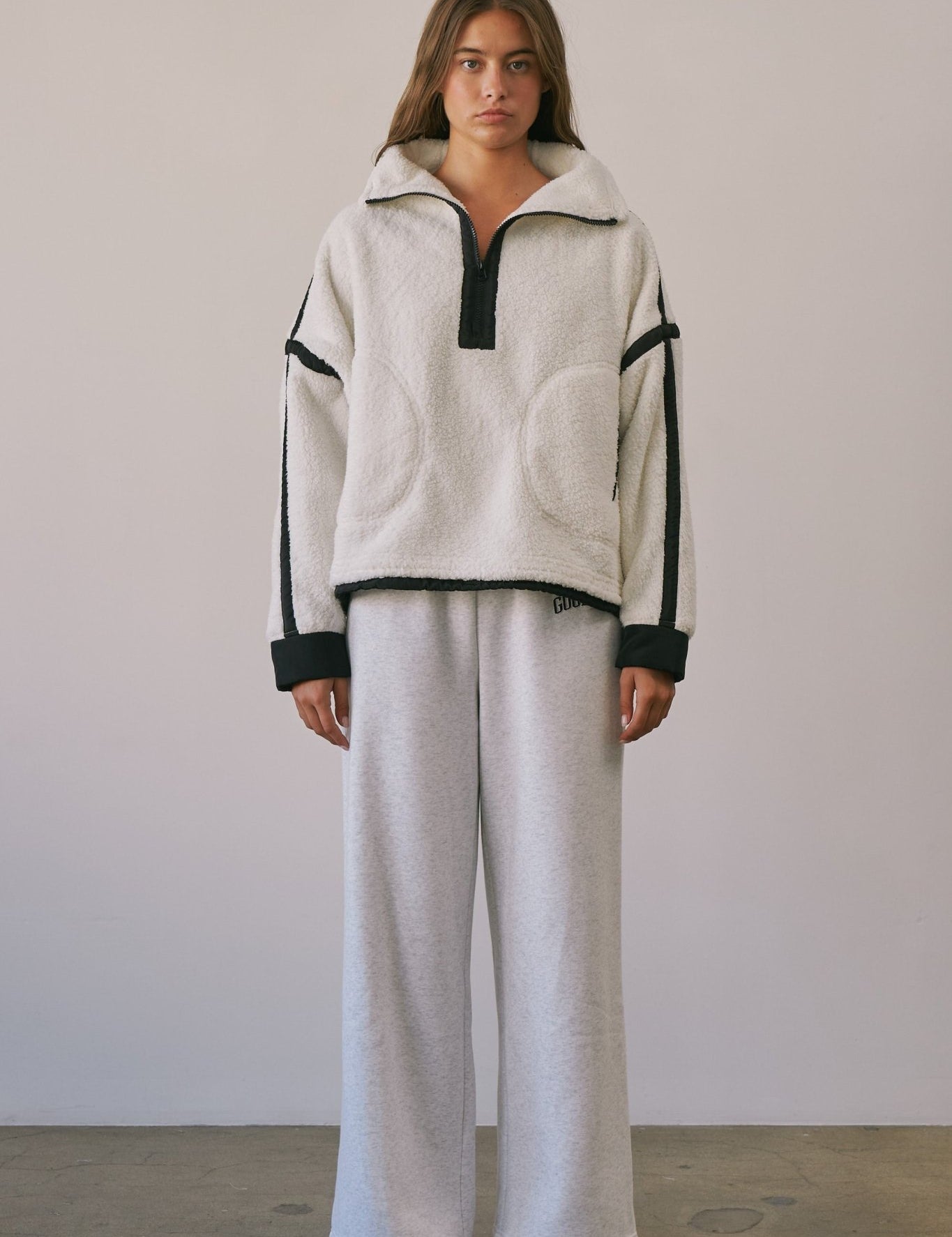 Ski Lodge Contrast Seam Half-Zip Sherpa - Westly