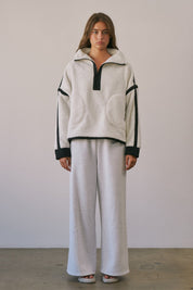 Ski Lodge Contrast Seam Half-Zip Sherpa - Westly