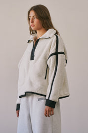 Ski Lodge Contrast Seam Half-Zip Sherpa - Westly