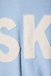 Ski School Appliqué Sweatshirt in Baby Blue — product photo 04
