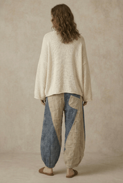 Skylar Textured Grid Patch Balloon Pants - Westly