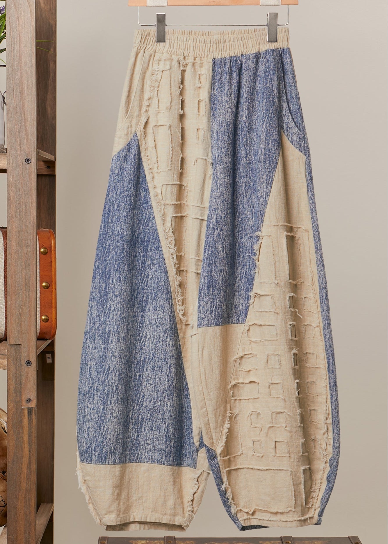 Skylar Textured Grid Patch Balloon Pants - Westly