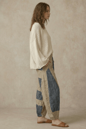 Skylar Textured Grid Patch Balloon Pants - Westly