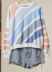 Skyline Colorblock Textured Pullover Top - Westly