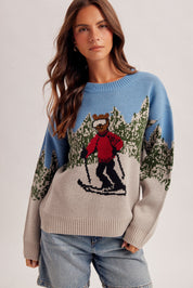 Slalom Ski Bear Crewneck Sweater - Westly