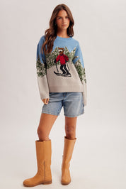 Slalom Ski Bear Crewneck Sweater - Westly