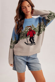 Slalom Ski Bear Crewneck Sweater - Westly