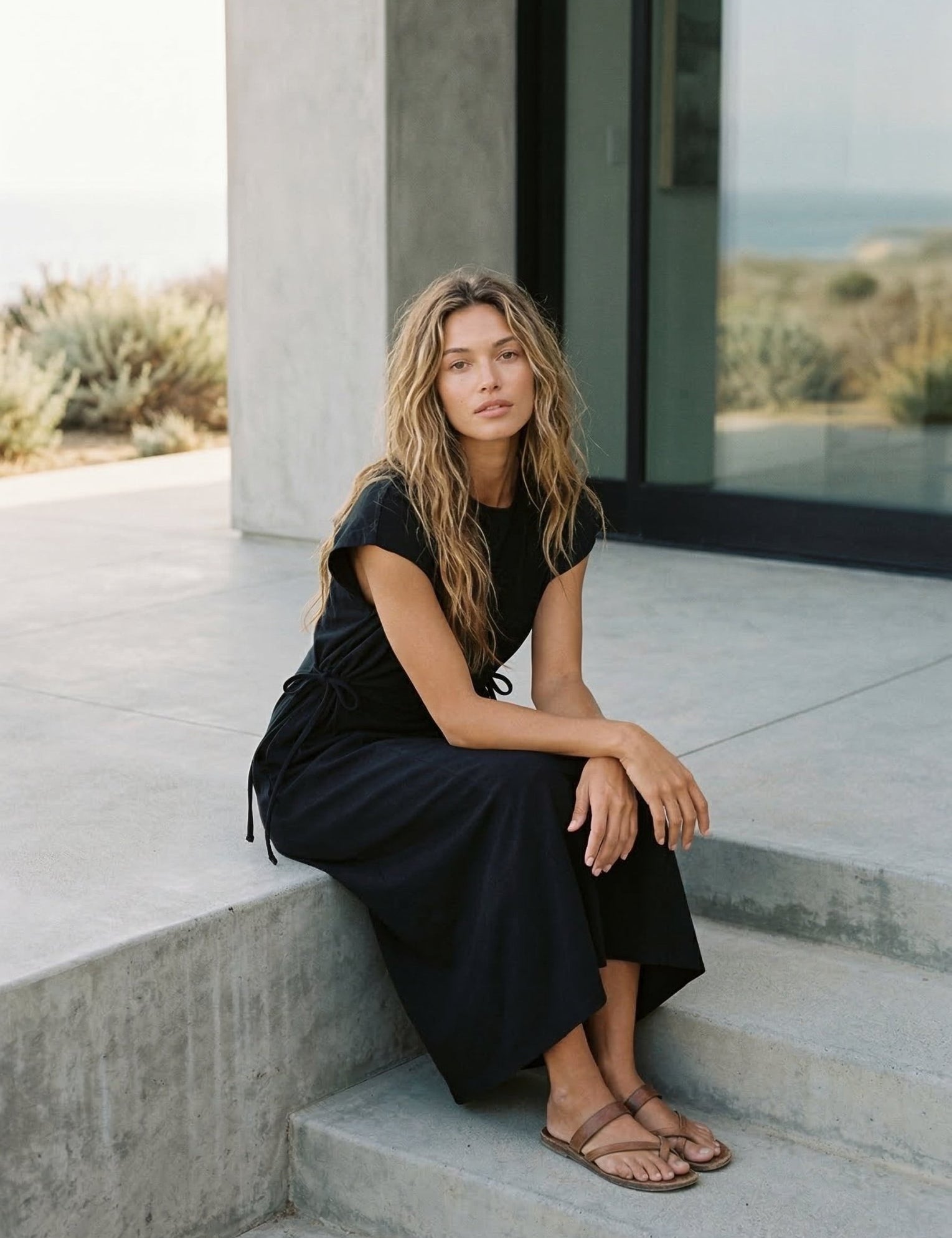 Sloan Tie Midi Dress - Westly