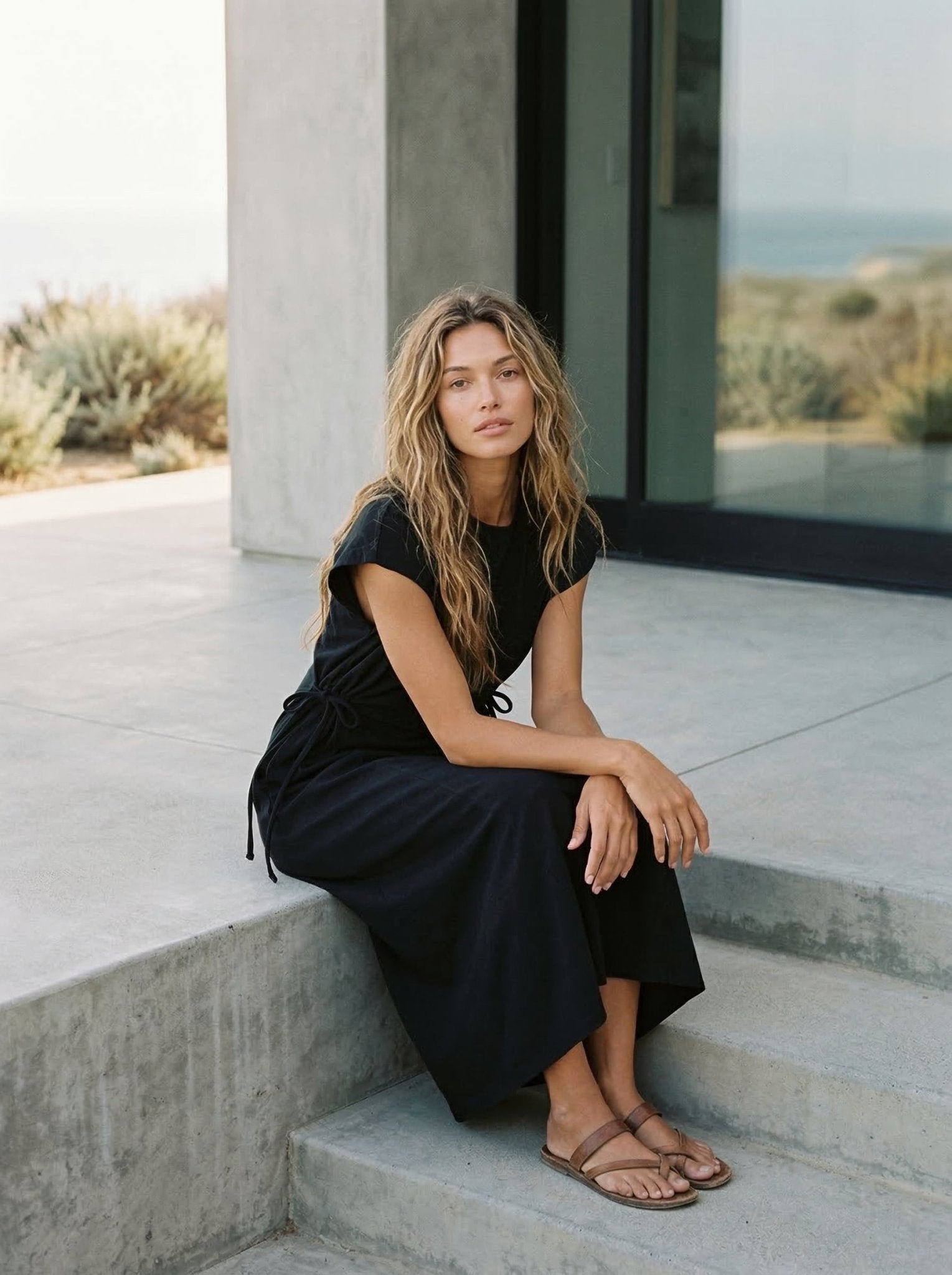 Sloan Tie Midi Dress - Westly