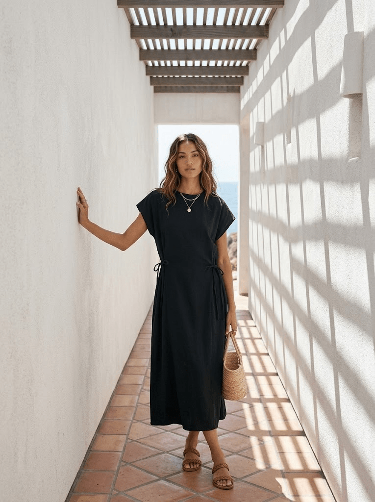 Sloan Tie Midi Dress - Westly