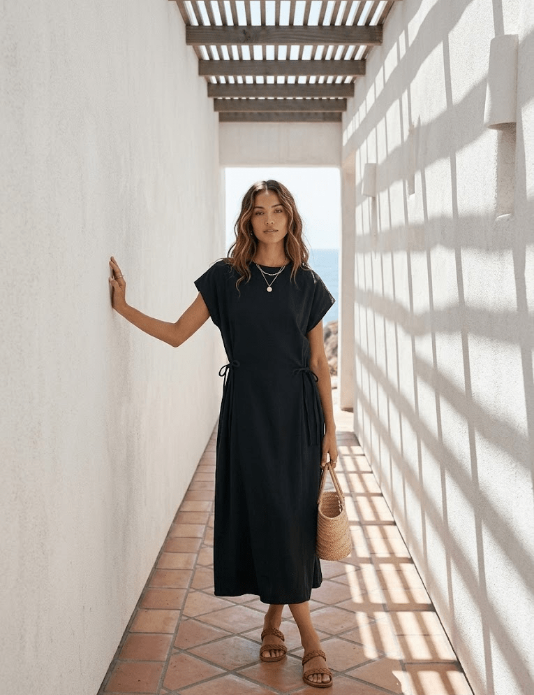 Sloan Tie Midi Dress - Westly