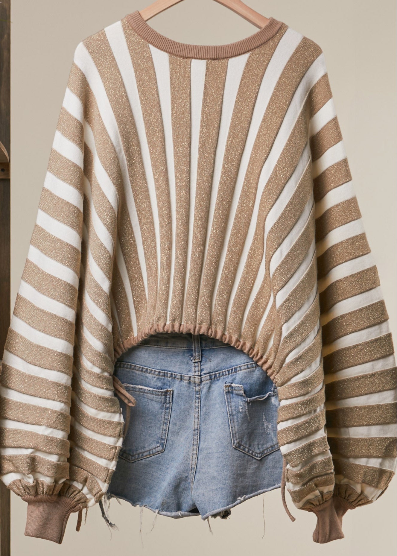 Sloane Cropped Balloon Sleeve Sweater - Westly