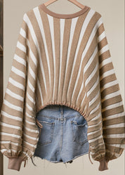 Sloane Cropped Balloon Sleeve Sweater - Westly