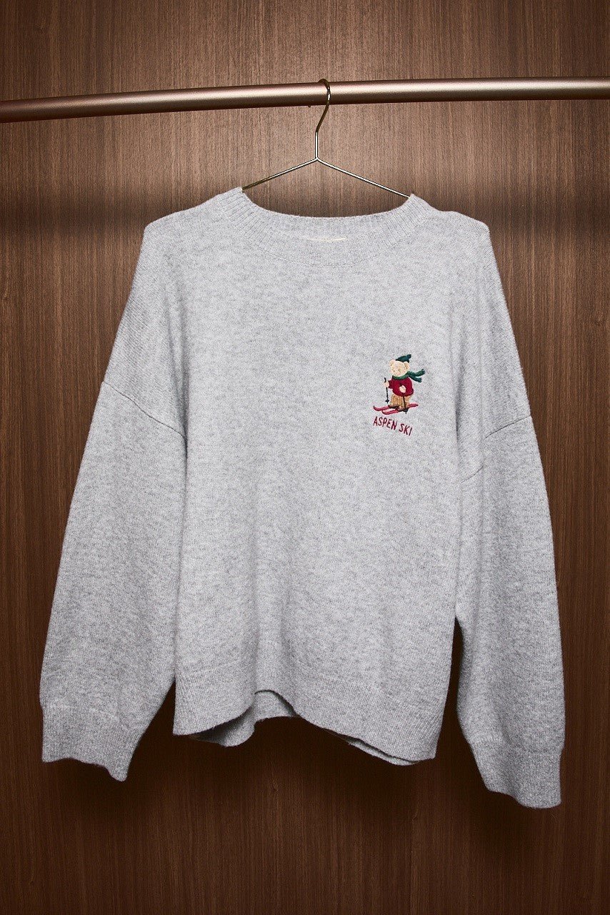 Slope Side Embroidered Ski Bear Sweater - Westly