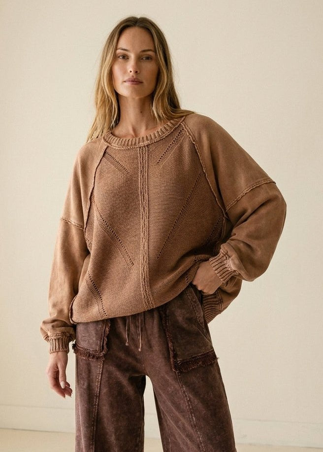 Slow Burn Washed Knit Sweater - Westly