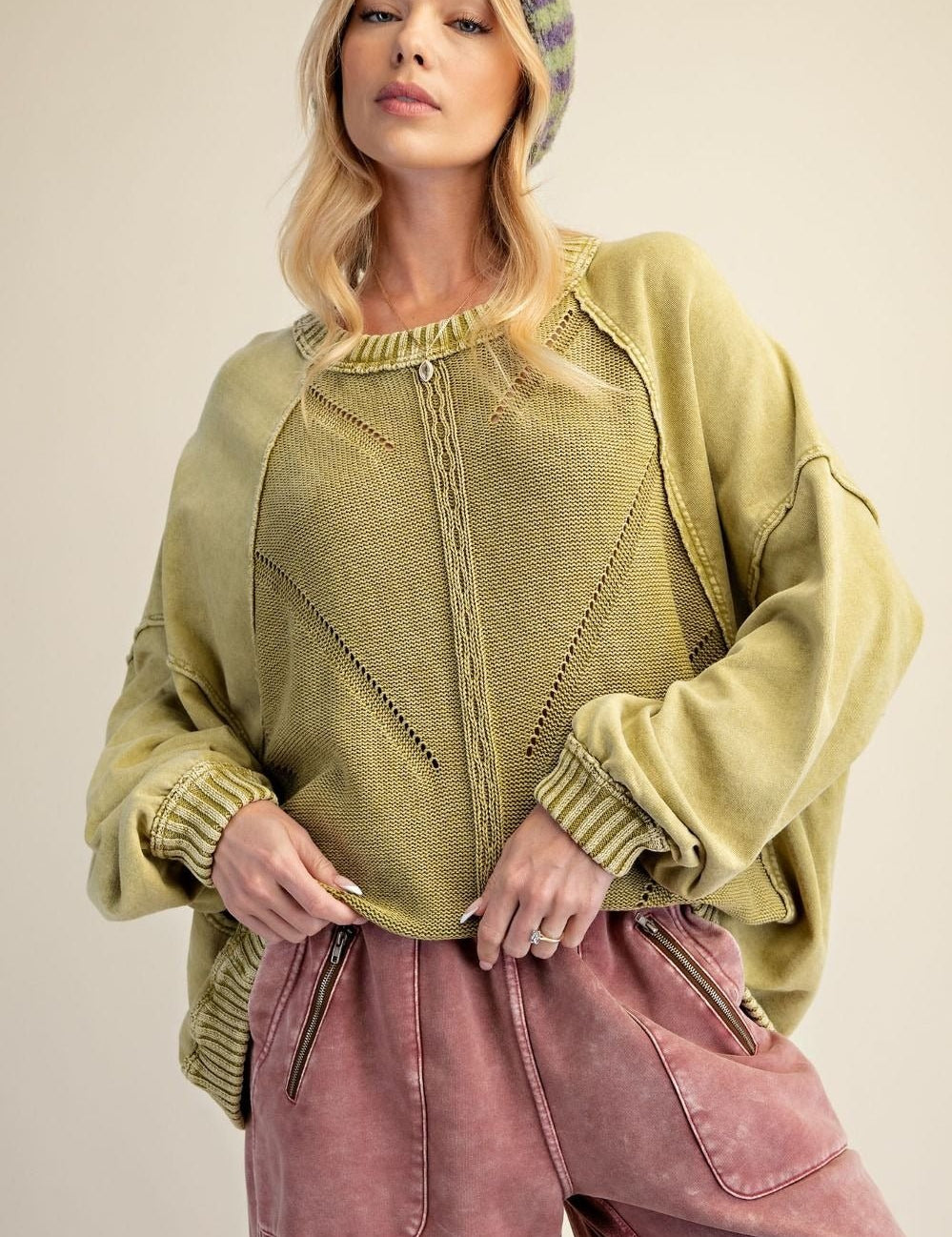 Slow Burn Washed Knit Sweater - Westly
