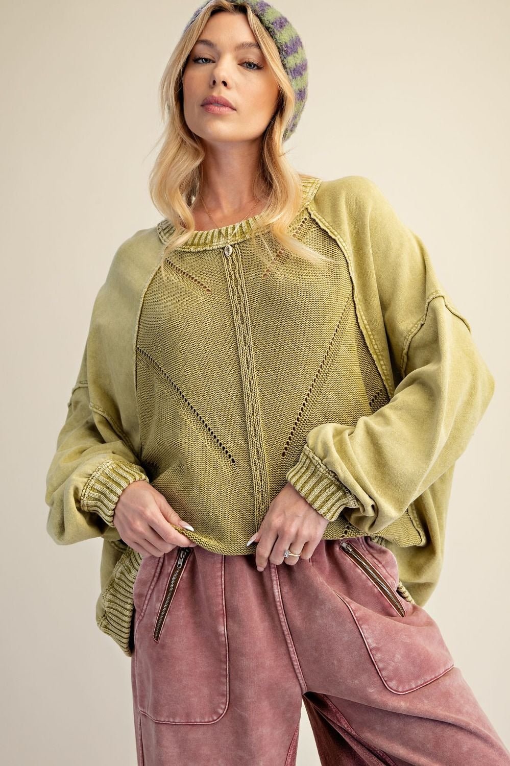 Slow Burn Washed Knit Sweater - Westly