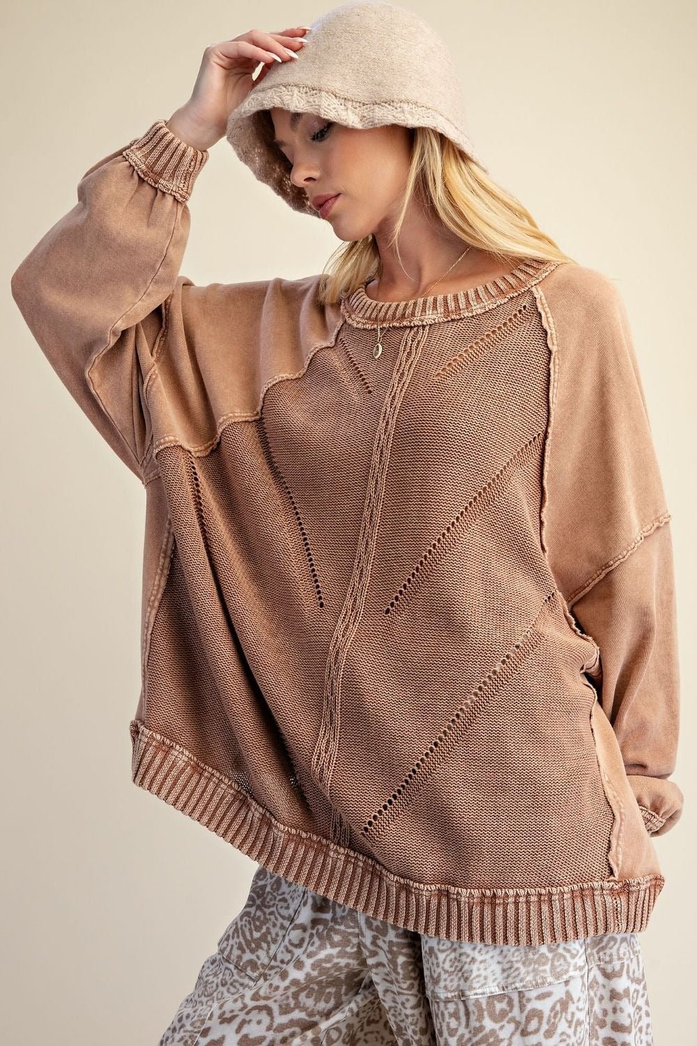 Slow Burn Washed Knit Sweater - Westly