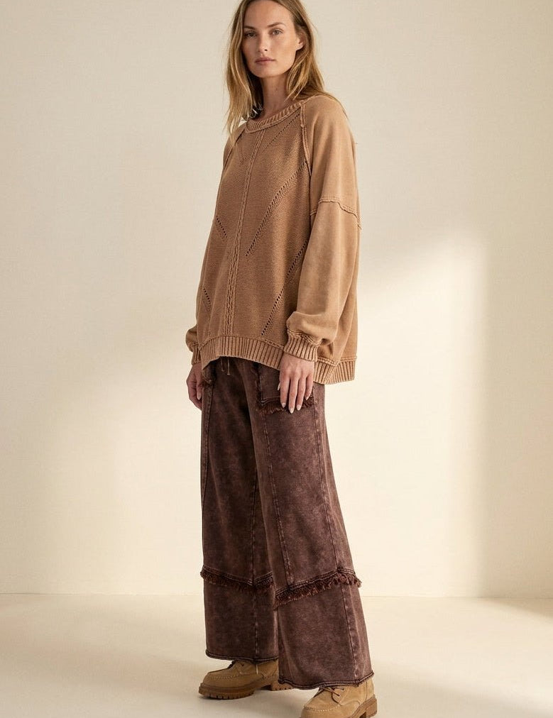 Slow Burn Washed Knit Sweater - Westly