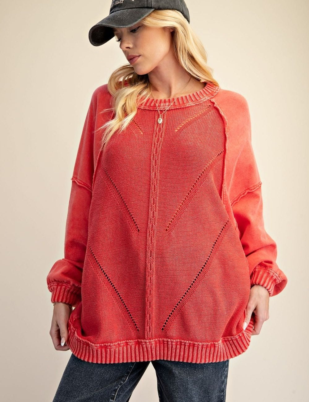 Slow Burn Washed Knit Sweater - Westly