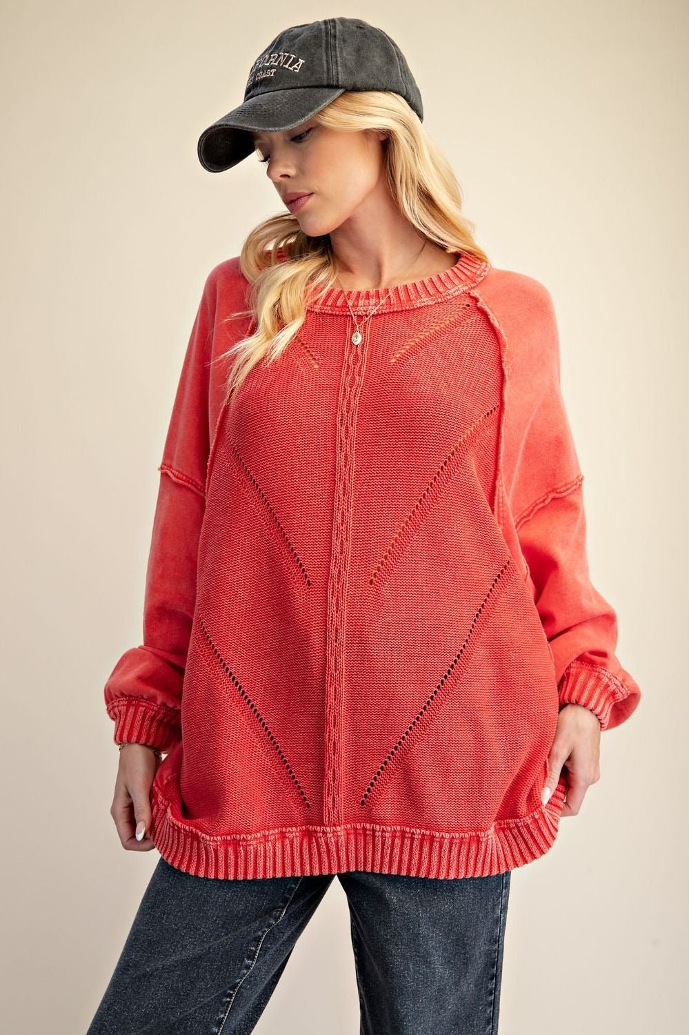 Slow Burn Washed Knit Sweater - Westly