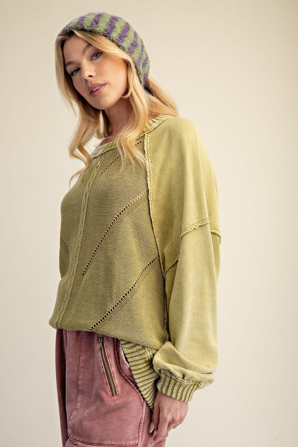 Slow Burn Washed Knit Sweater - Westly