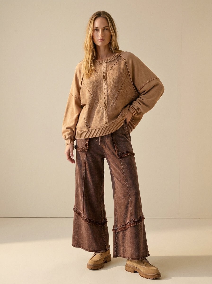 Slow Burn Washed Knit Sweater - Westly