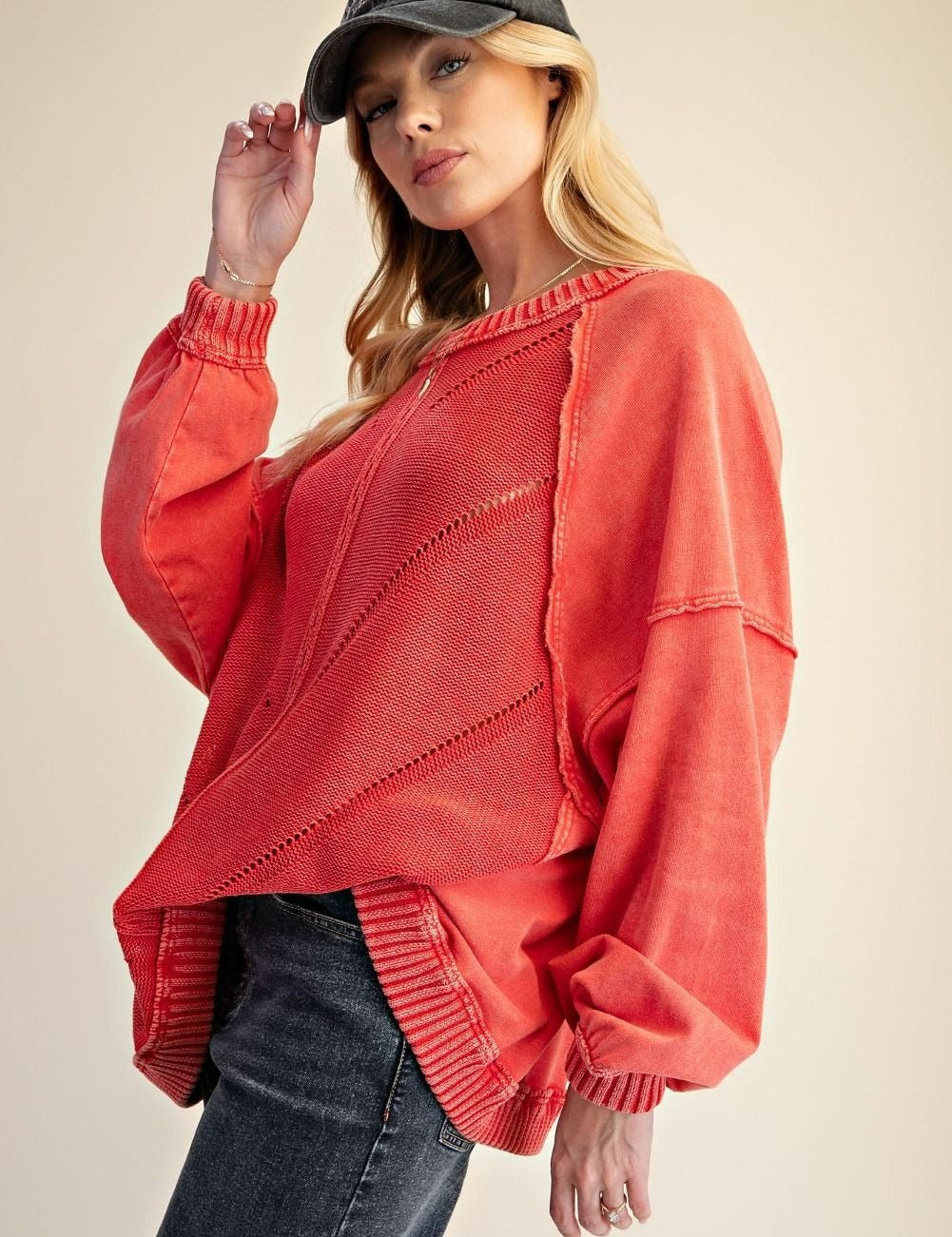 Slow Burn Washed Knit Sweater - Westly