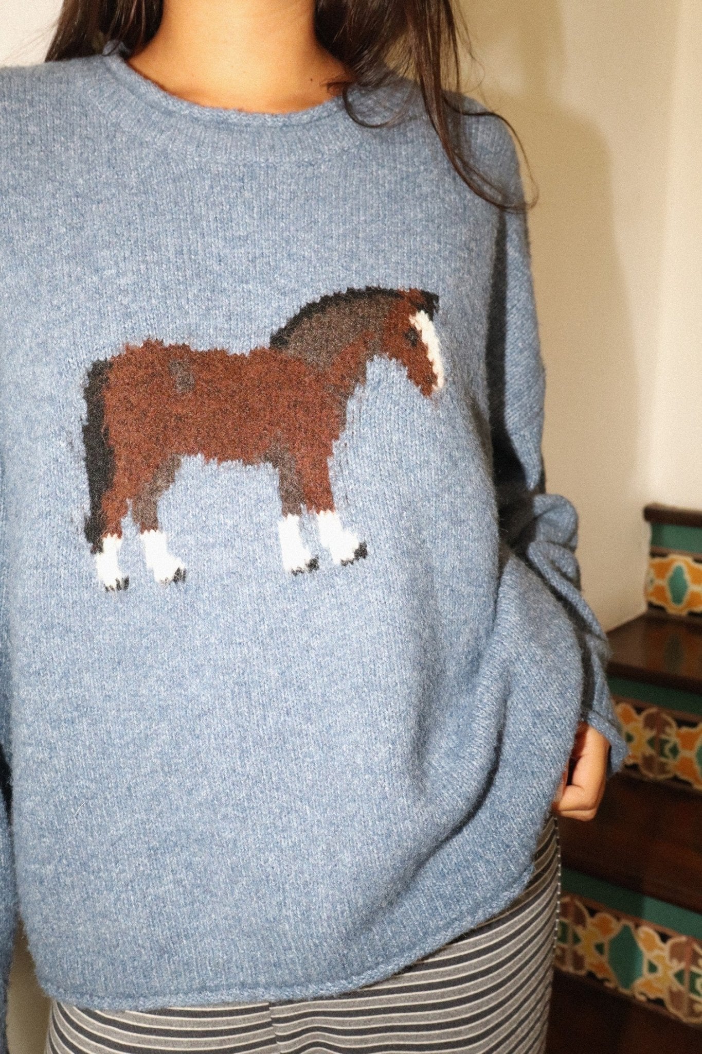 Slow Lane Horse Intarsia Sweater - Westly