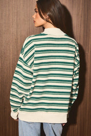 Slow Morning Striped Mock Neck Knit Sweater - Westly