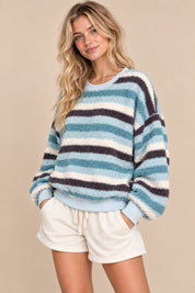 Slow Sunday Plush Stripe Crewneck Pullover - Westly