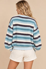 Slow Sunday Plush Stripe Crewneck Pullover - Westly