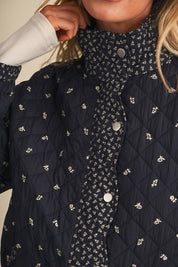 Small Blossom Quilted Jacket in Navy Floral - product photo 9