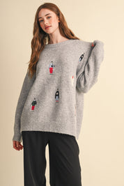 Small World Embroidered People Sweater - Westly