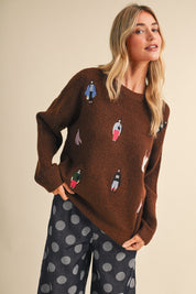 Small World Embroidered People Sweater - Westly