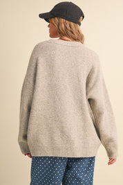 Small World Society Embroidered People Sweater in Oatmeal, photo 9