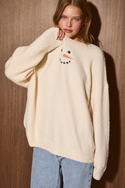 Snow Day Oversized Crew Neck Sweater - Westly