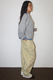 Snowbound Penguin Stripe Sweater - Butter Blue