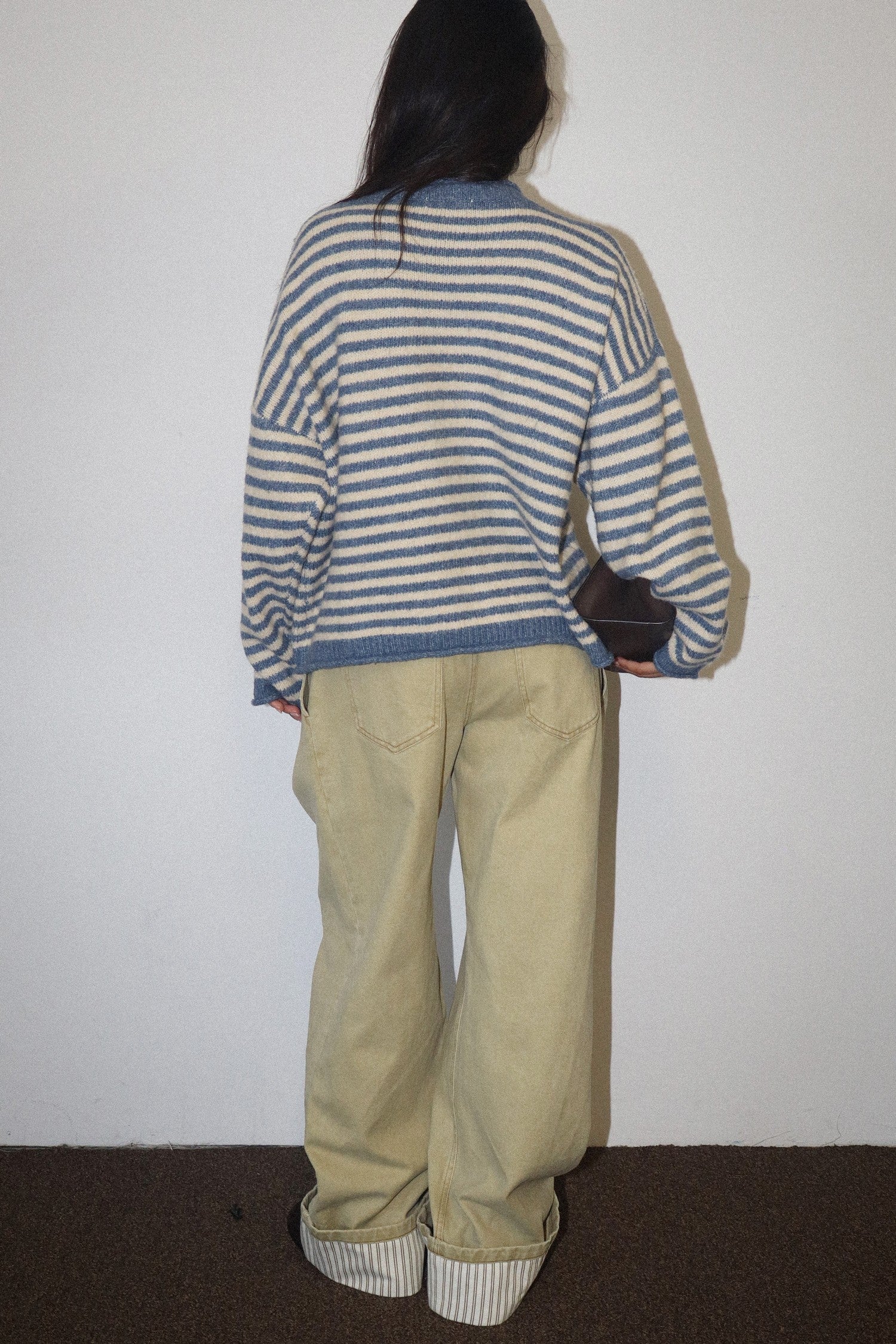 Snowbound Penguin Stripe Sweater - Butter Blue