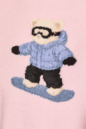 Snowbound Snowboarding Bear Knit Sweater - Westly