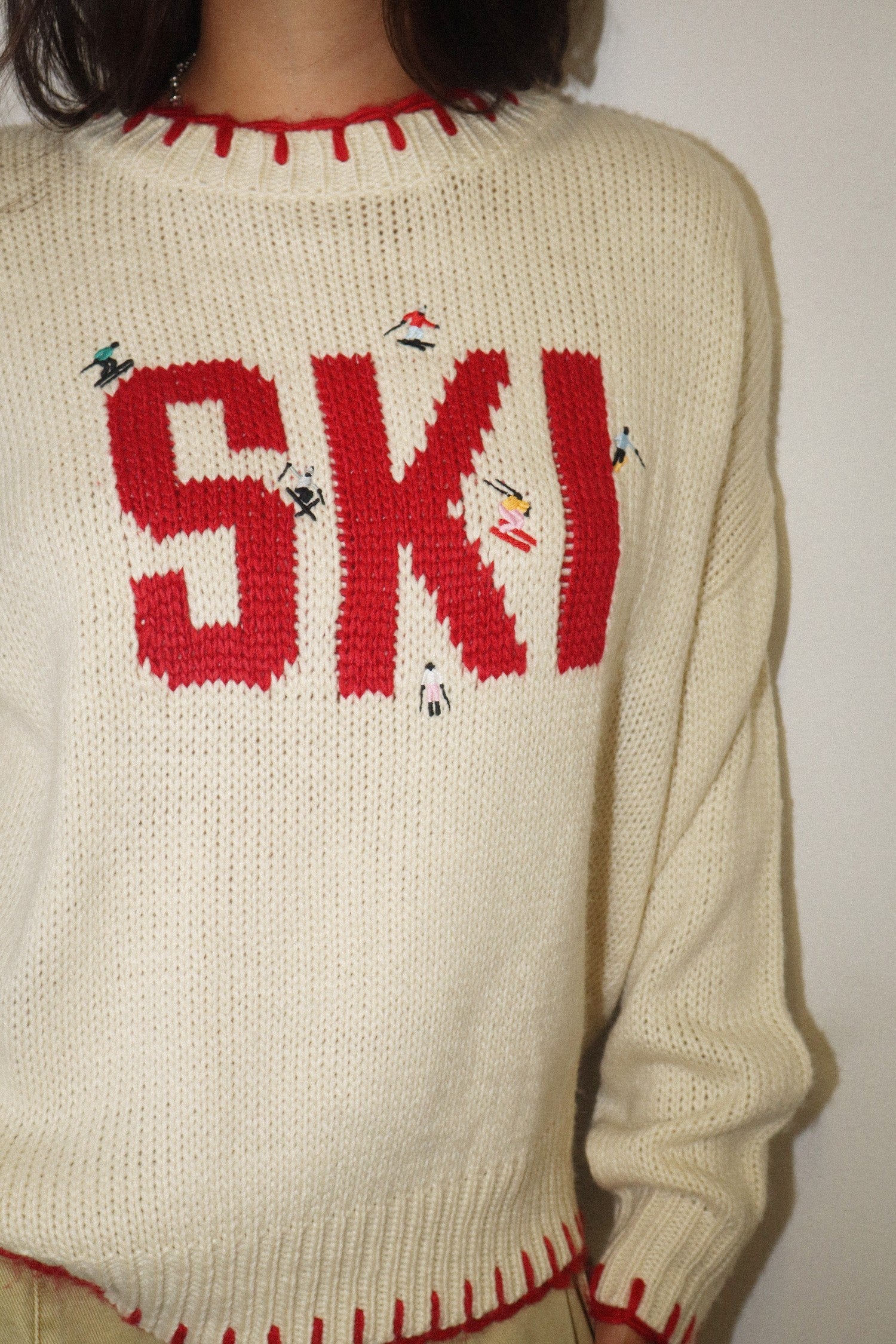 Snowline Ski Graphic Sweater - Cream