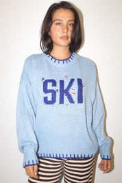 Snowline Ski Graphic Sweater - Dusty Blue