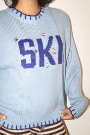 Snowline Ski Graphic Sweater - Dusty Blue