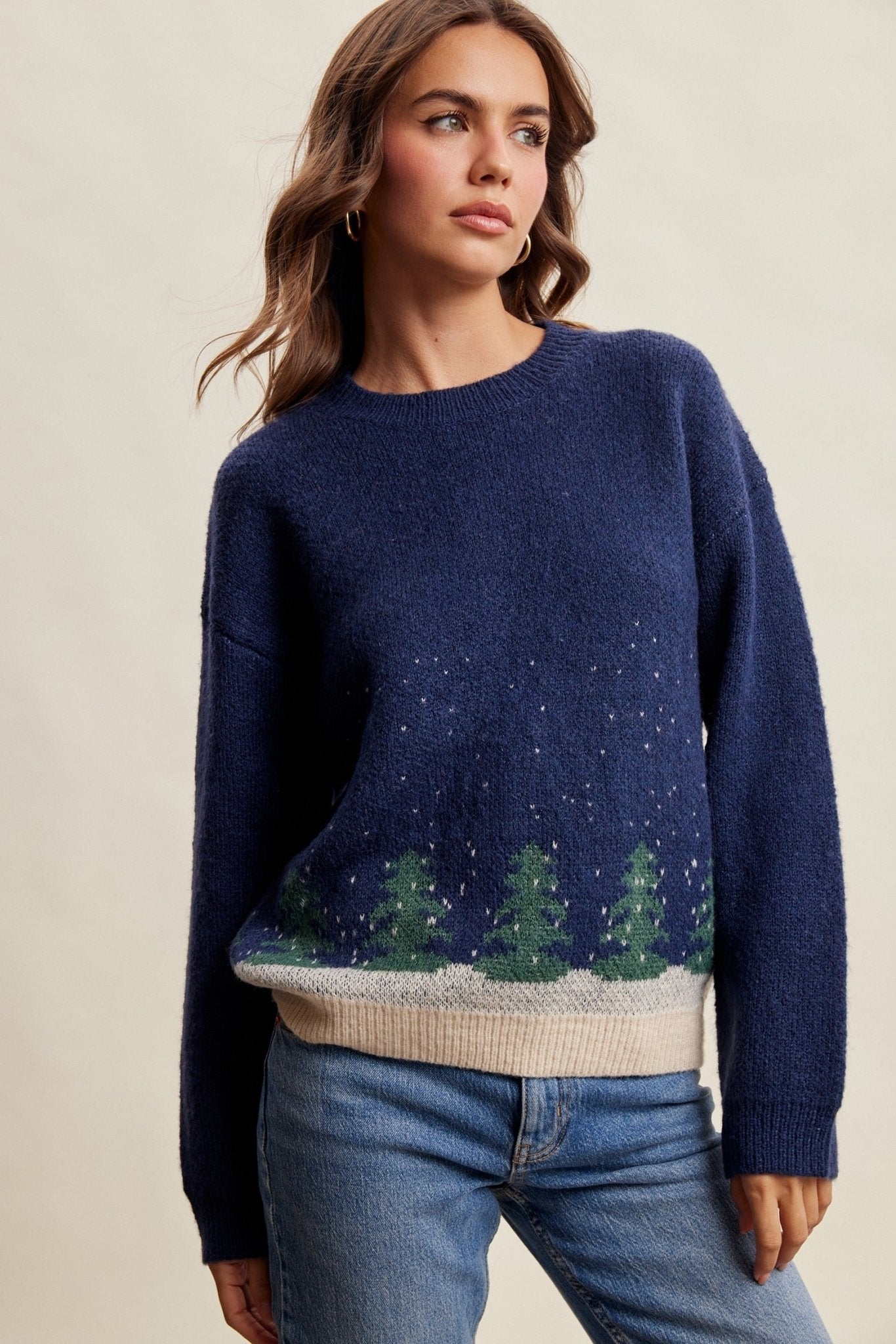 Snowy Pines Jacquard Sweater - Westly