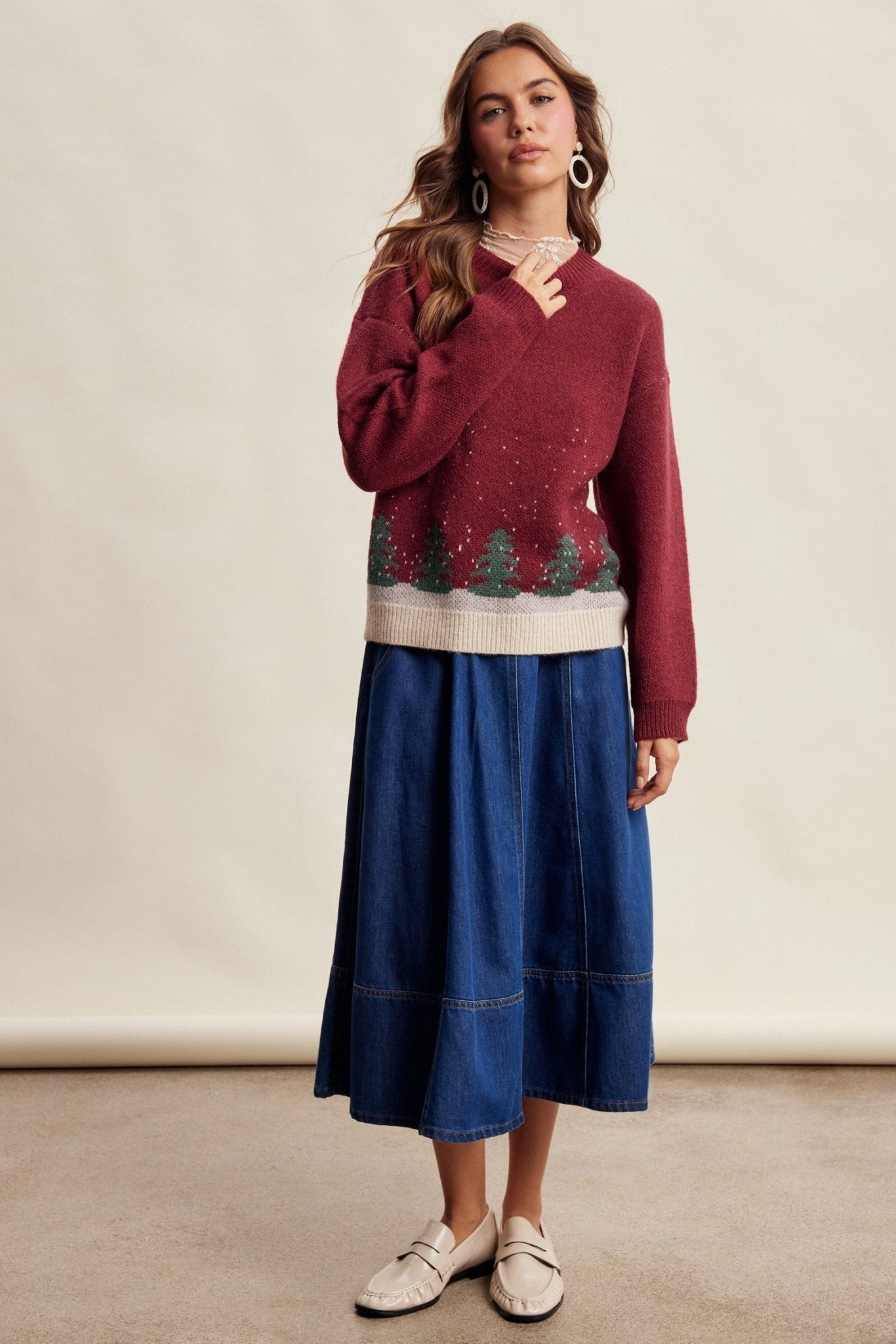 Snowy Pines Jacquard Sweater - Westly