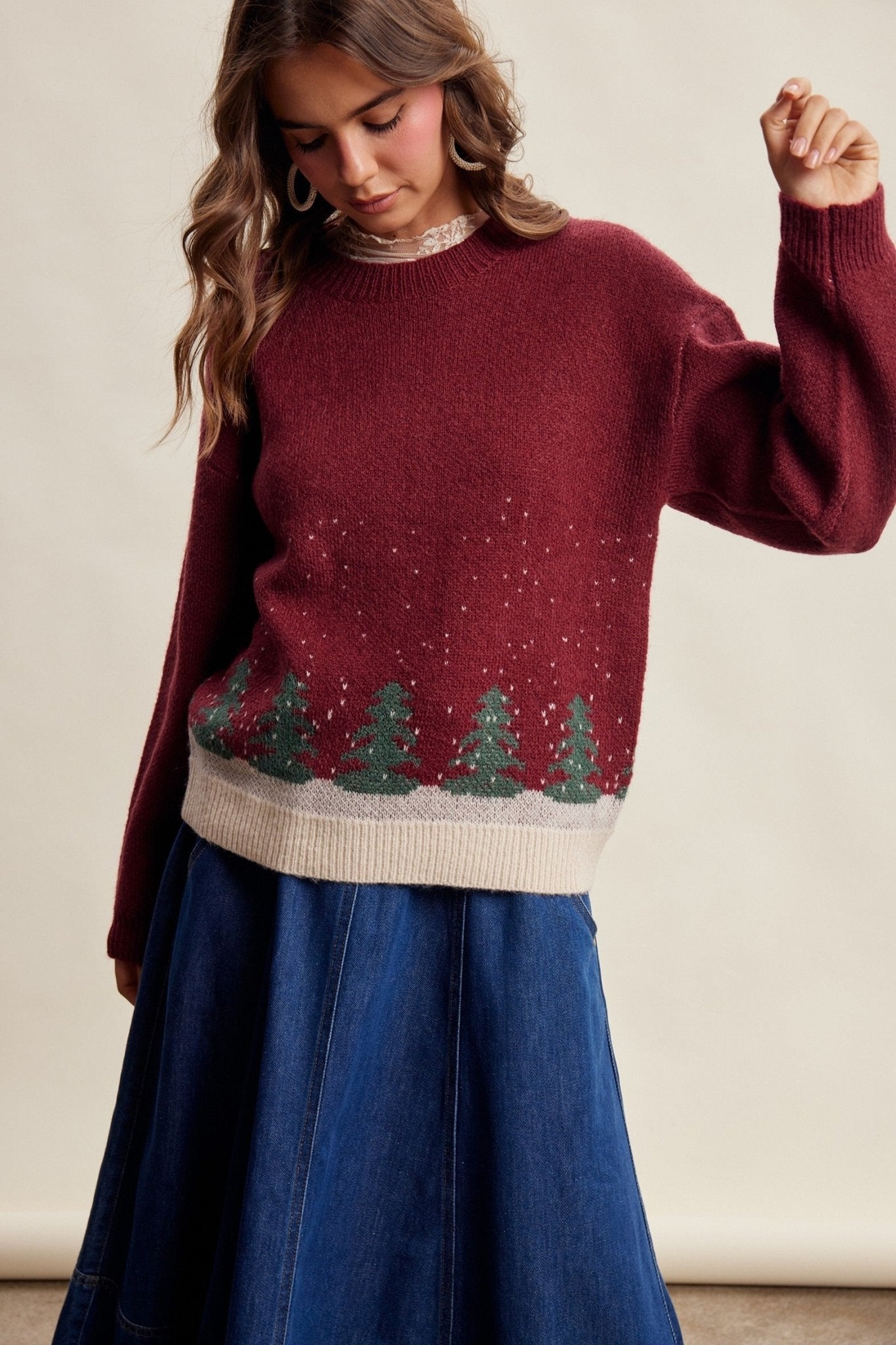 Snowy Pines Jacquard Sweater - Westly