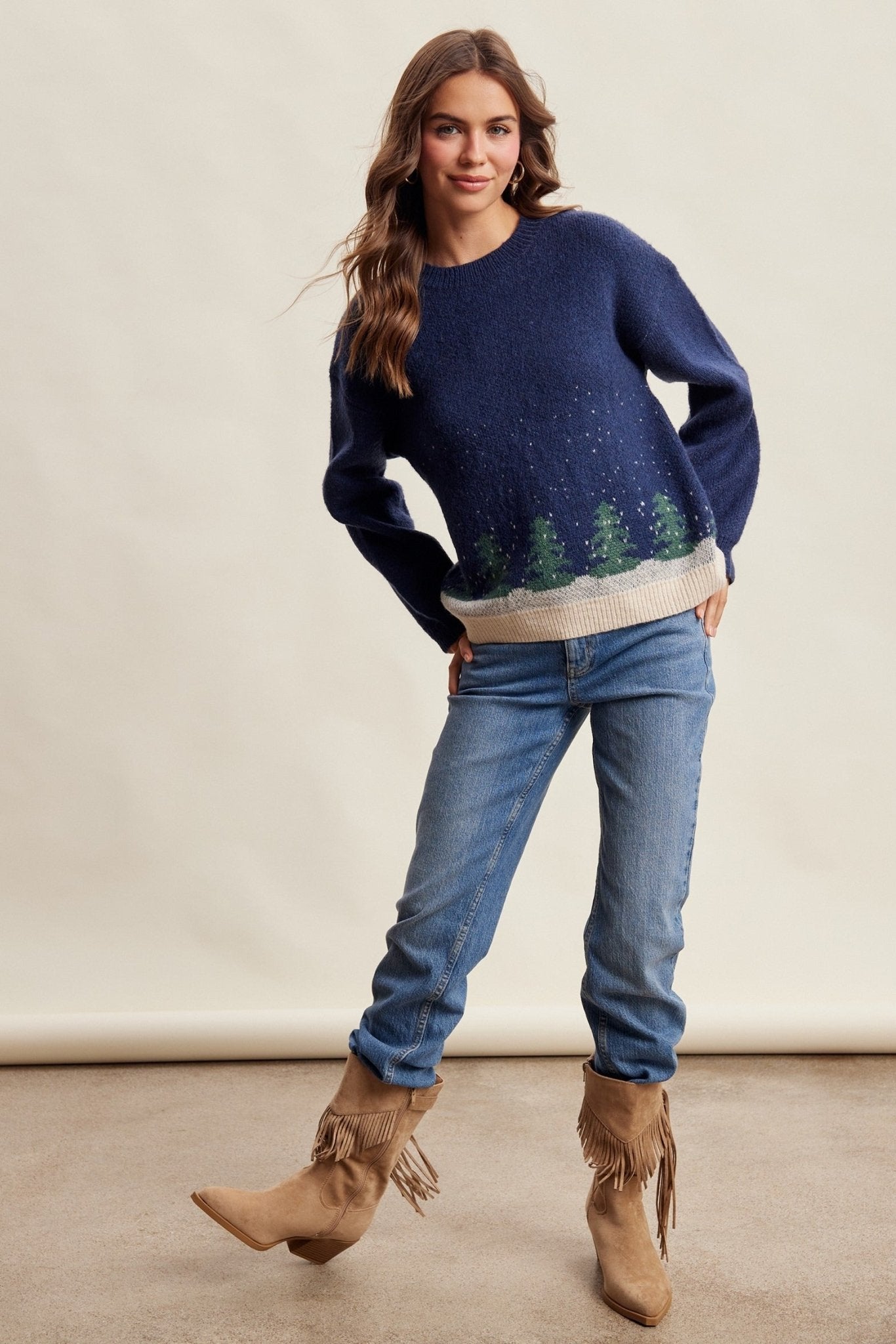 Snowy Pines Jacquard Sweater - Westly