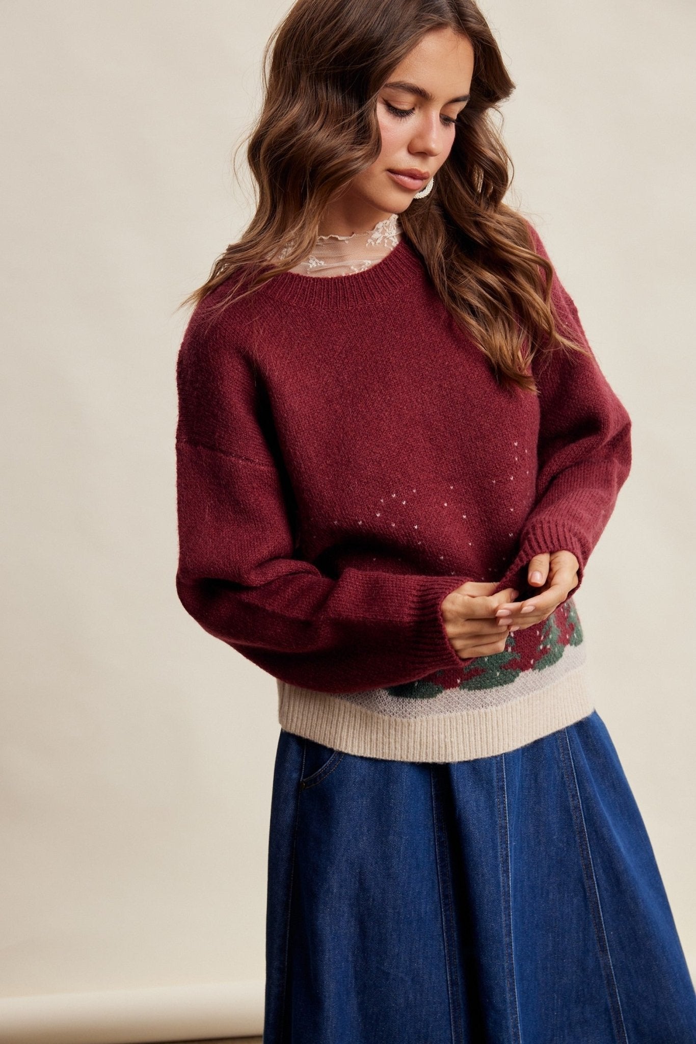 Snowy Pines Jacquard Sweater - Westly