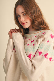 So Fetch Dog Motif Fair Isle Sweater - Westly